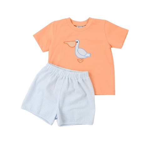 Summer Pelicans Boys Short Set