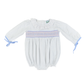 Blue Classic Smocked Girls Bubble