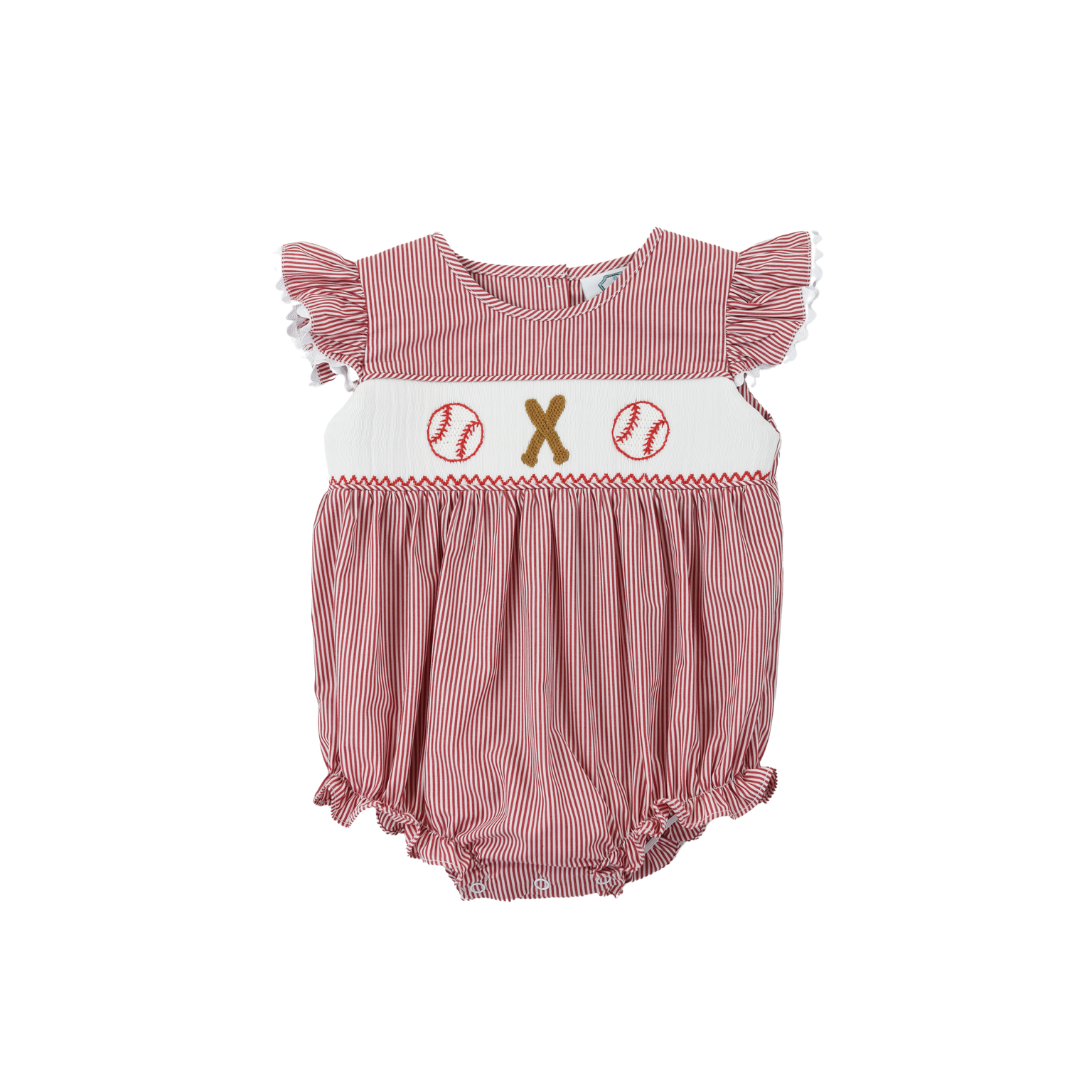 Smocked Baseball Girl Bubble