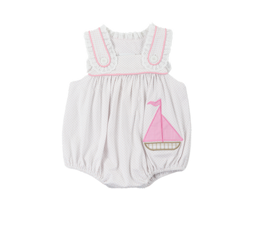 Applique Sailboat Girls Bubble