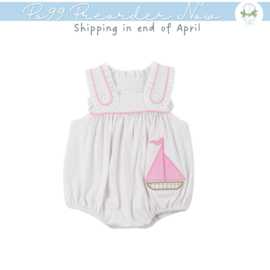 PO99: Applique Sailboat Girls Bubble