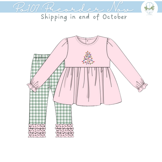 PO107: French Knot Lights Girl Pant Set