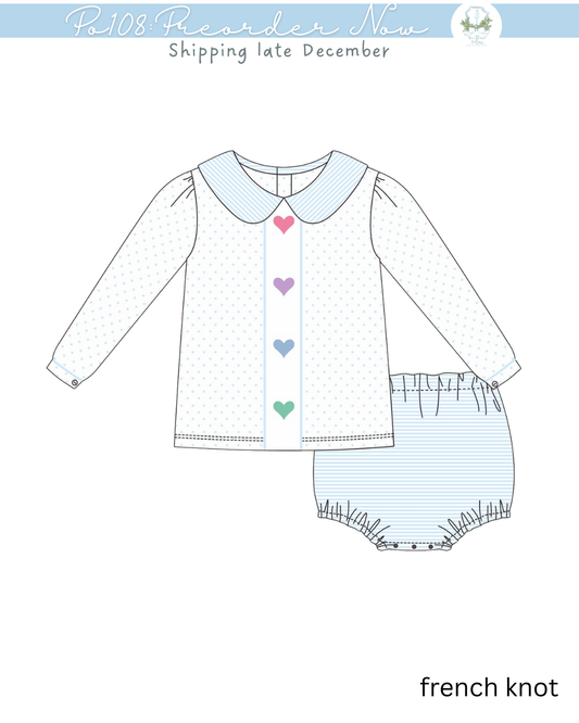 PO108: Candy Hearts Boys Diaper Set