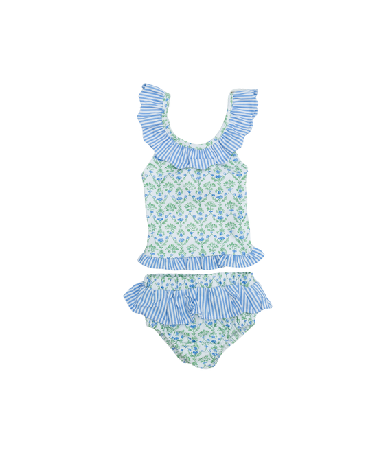 Preppy Two Piece Scalloped Swimsuit