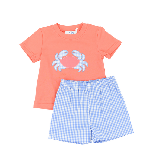 Throwback RTS Crab Applique Boy Short Set