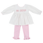 Pink Bitty Dot Frenchknot Name Girls Pants Set