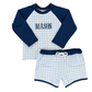 Navy and Gingham Boys Swim Set