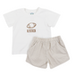 Tan Gingham Boys Short Set