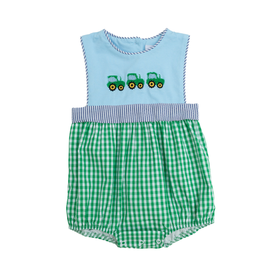 Hand Stitched Tractors Boy Bubble