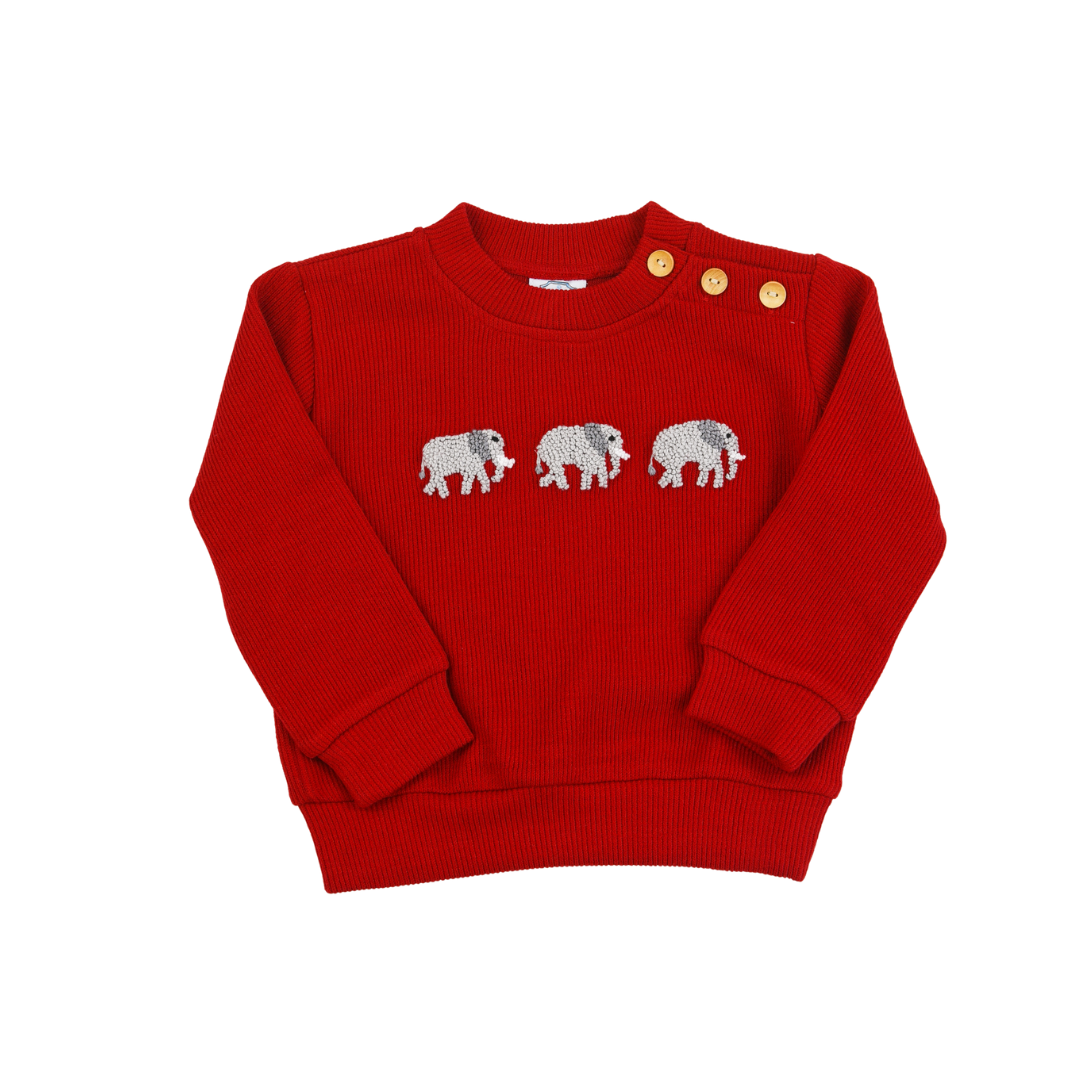 Elephant French Knot Mascot Sweater