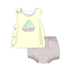 Sailboat Applique Diaper Set