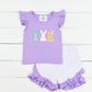 Girl Purple Trio Bunny Short Set