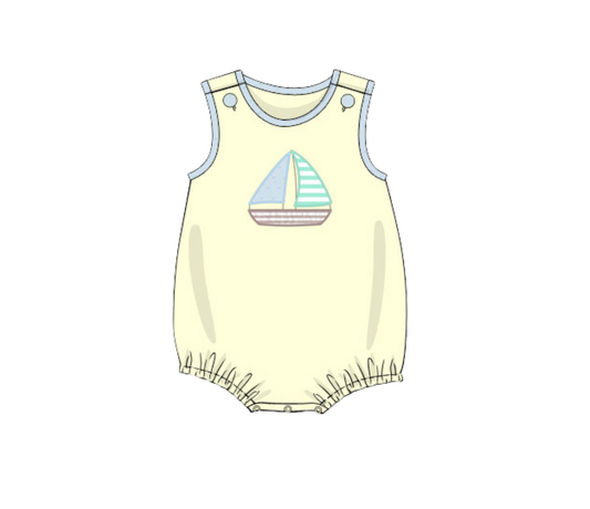 Sailboat Applique Boys Bubble