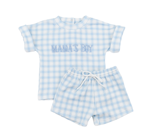 Blue Frenchknot MAMA'S Boy Sweater Set