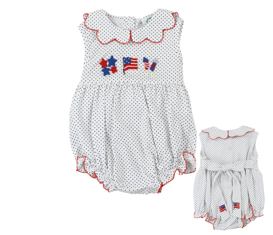 French knot 4th of July Girl Bubble