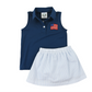 Blue Seersucker Flag Skort Set