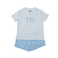 Blue Gingham Cross Trio Short Set