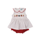 Saturday Night Lights French Knot Girls Bloomer Set -Red