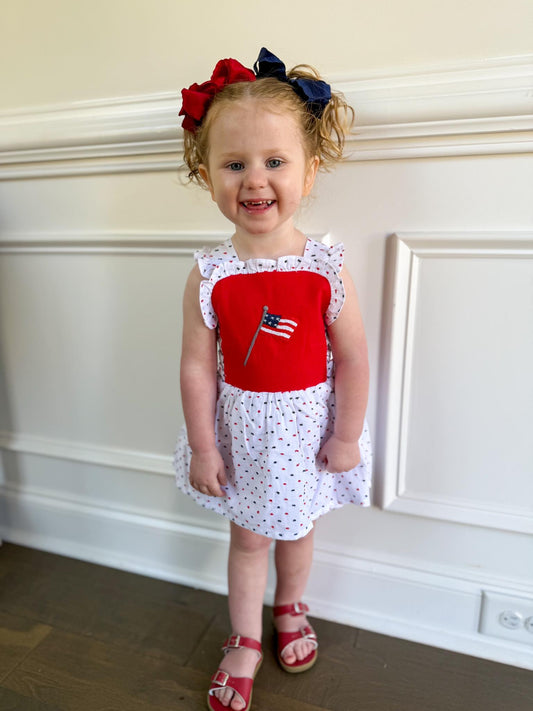Swiss Dot Flag Girl Bubble
