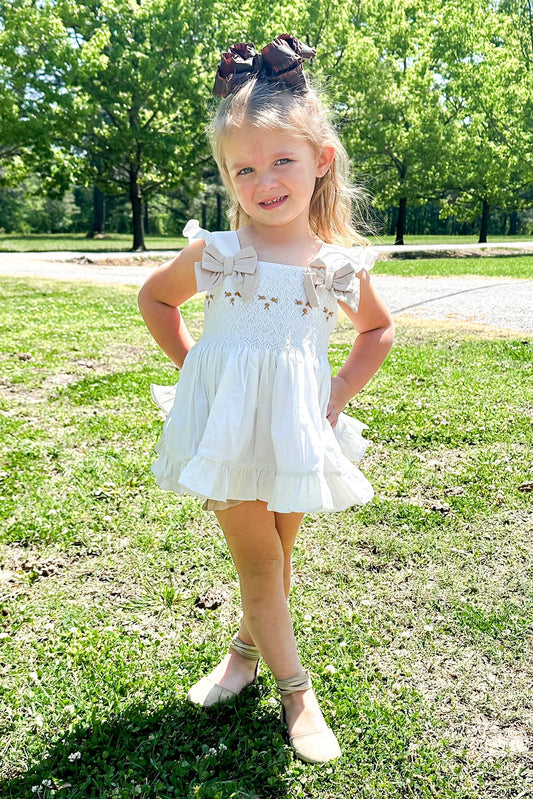White Linen Bubble Short Set