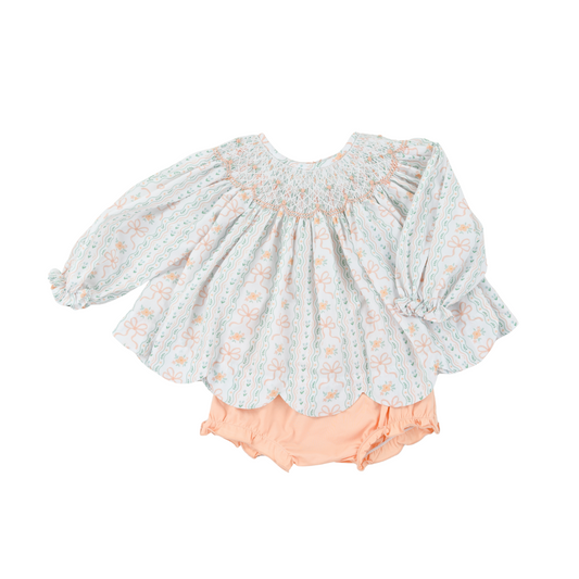 Fancy Fall Trellis Smocked Bloomer Set