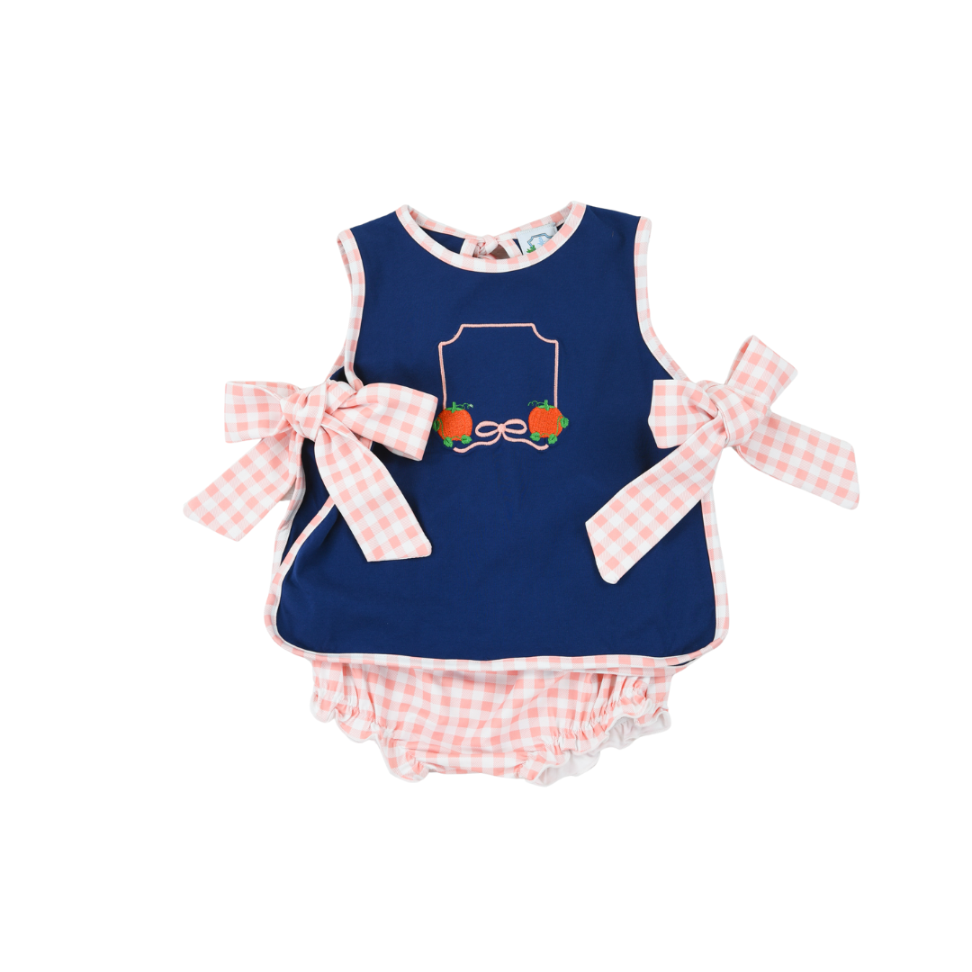 Navy Pumpkin Prep Bloomer Set