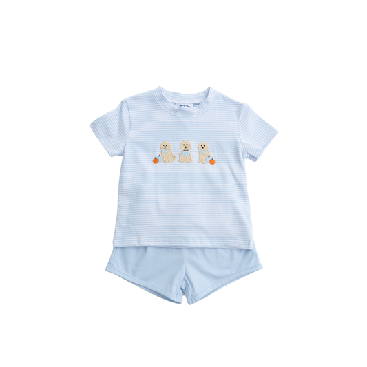 Pumpkin Pups Boy Short Set