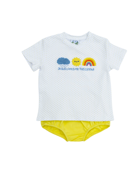 Jesus Loves Me Boy Diaper Set