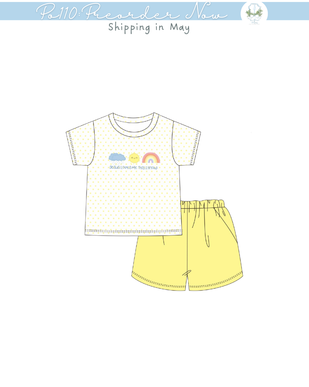 PO110: Jesus Loves Me Boy Short Set