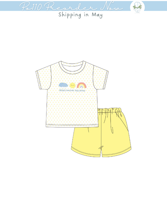 PO110: Jesus Loves Me Boy Short Set
