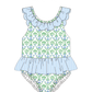 PO110: Preppy One Piece Scalloped Swimsuit