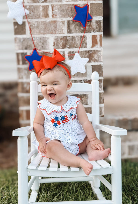 French knot 4th of July Girl Bubble