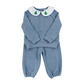 Tree Collar Blue Boys Sweater Pants Set