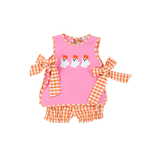 Ghost Gang Pink Apron Bubble Short Set