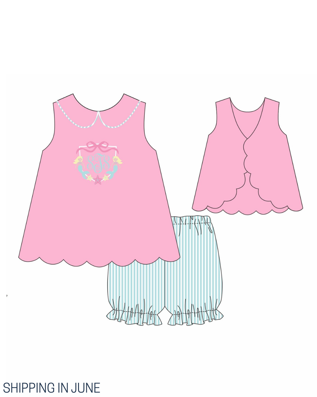 PO111: Mermaid Bubble Short Set