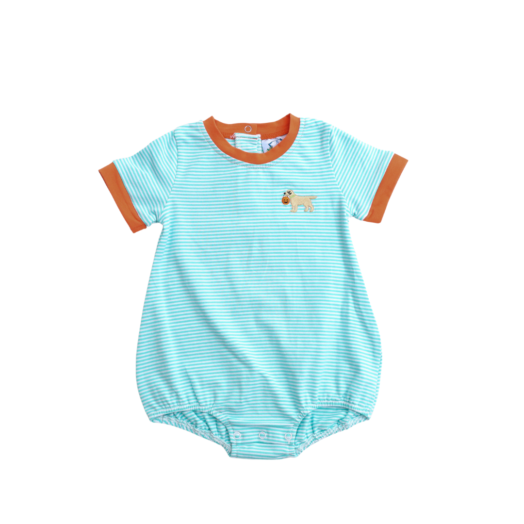 Boys Fall Mint Stripe Bubble