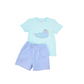 Light Blue Boys Duck Applique Short Set