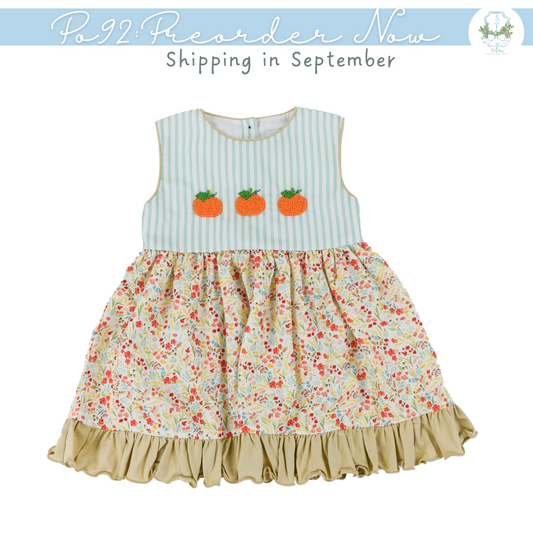 PO92: French Knot Pumpkins Dress