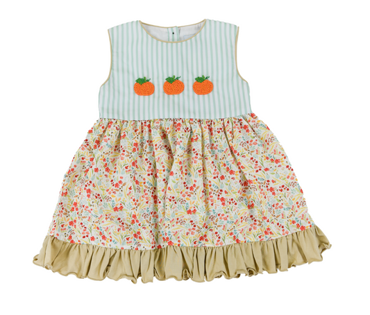 PO92: French Knot Pumpkins Dress