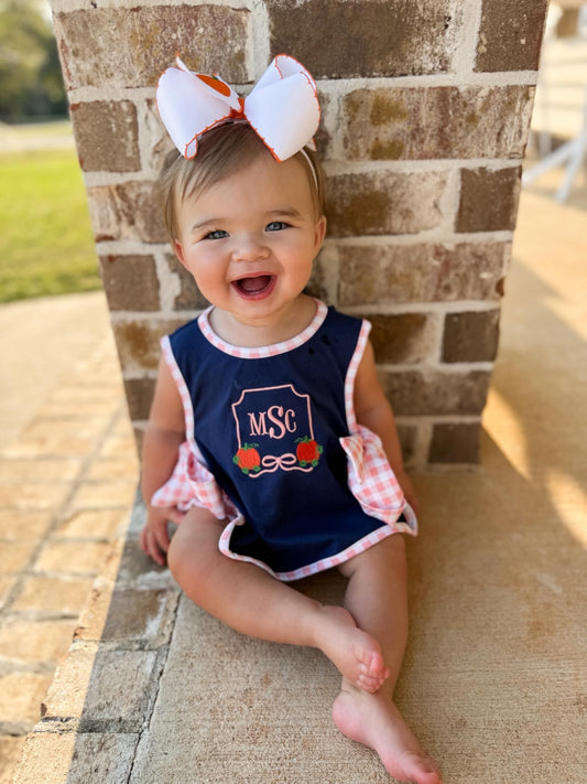 Navy Pumpkin Prep Bloomer Set