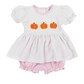 Pink Bitty Dot Pumpkins Girl Bubble Short Set