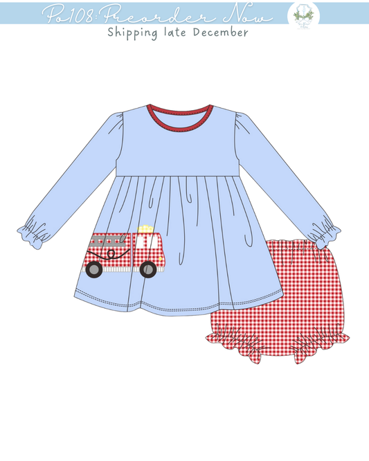 Po108: Little Engine Girls Bloomer Set