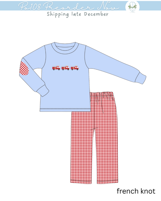 PO108: Fire Truck Boys Pant Set