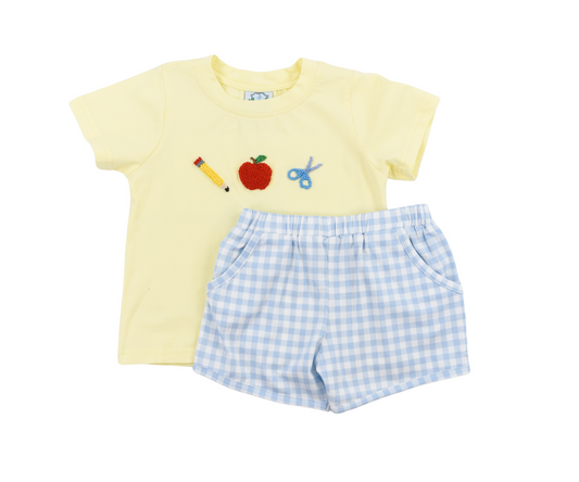 French Knot School Trio Boys Short Set