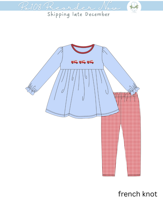 PO108: Fire Truck Girls Legging Set