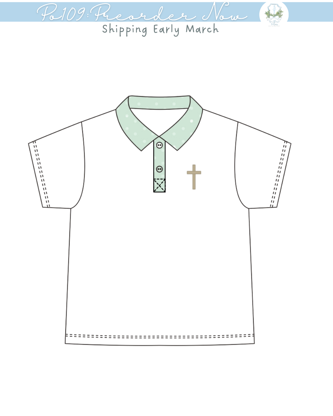 PO109: Swiss Dot Cross Polo Shirt