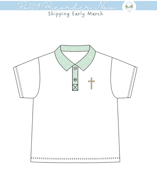 PO109: Swiss Dot Cross Polo Shirt