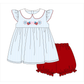 PO110: American French Knot Girl Bubble Short Set