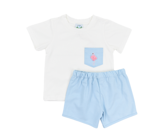 Flamingo Boy Short Set