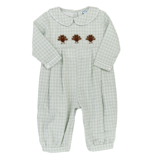 FrenchKnot Trio Turkeys Boys Long Romper